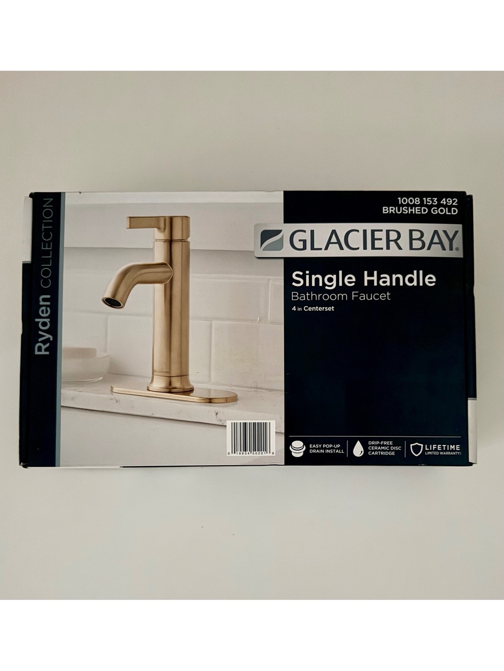 Glacier Bay Ryden Collection Single Handle Bathroom Faucet in Brushed Gold